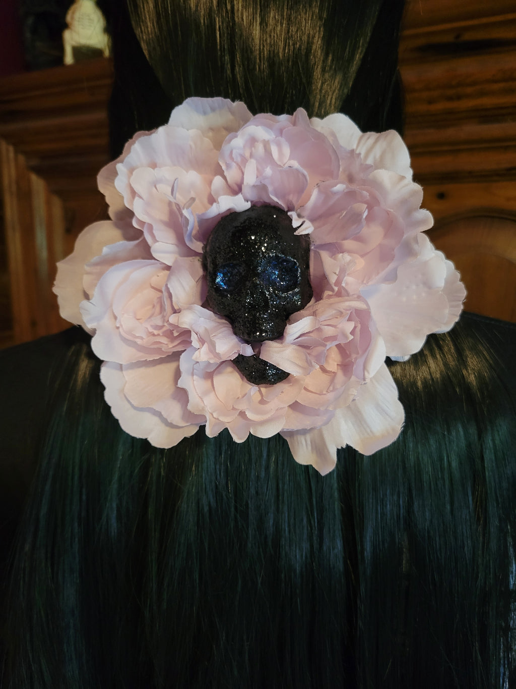 Skull Eating Flower Hair Clip