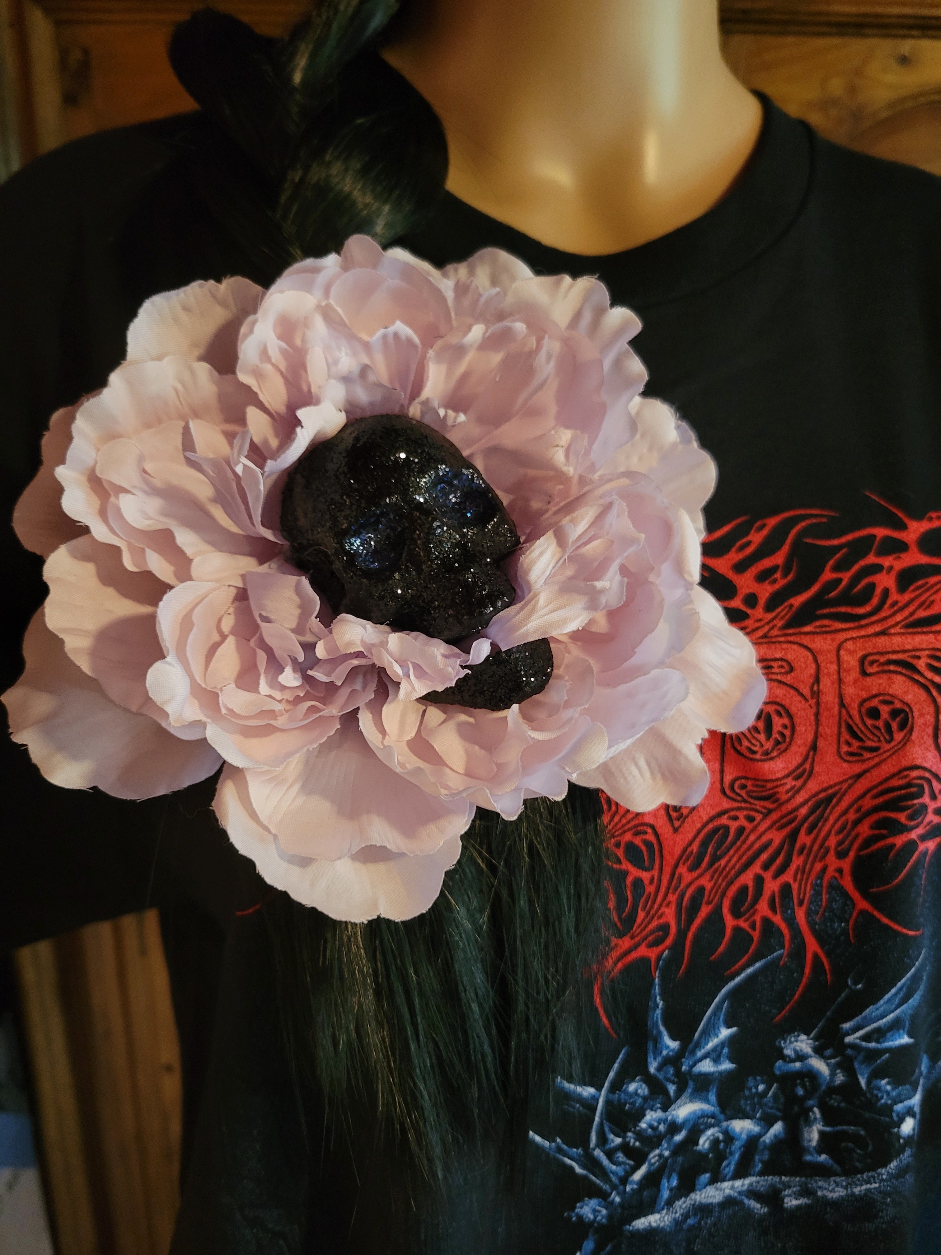 Skull Eating Flower Hair Clip