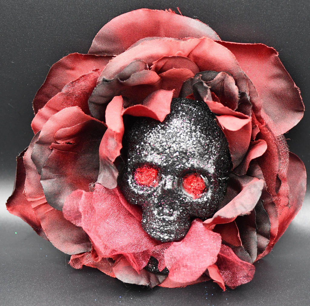 Skull Eating Flower Hair Clip