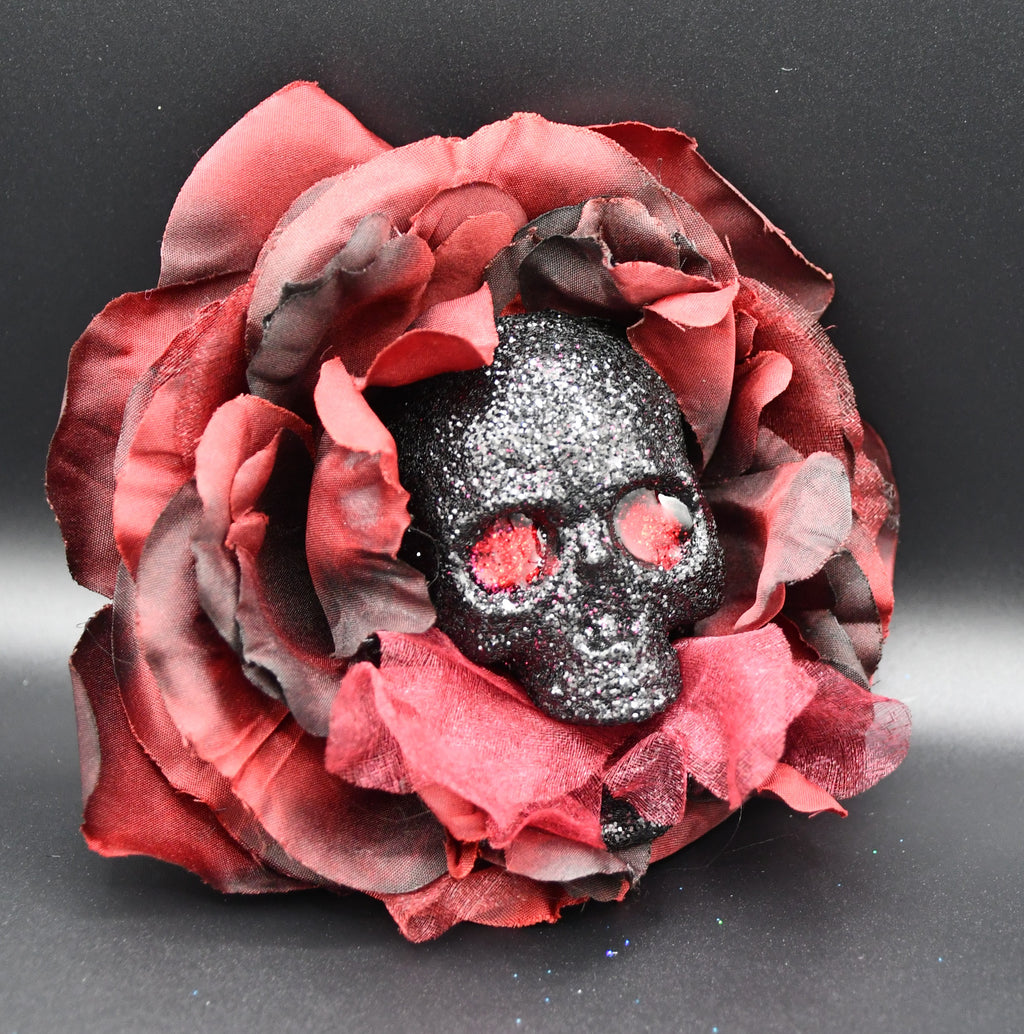 Skull Eating Flower Hair Clip