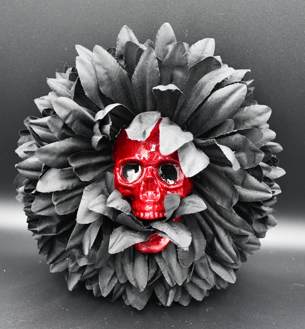 Skull Eating Flower Brooch