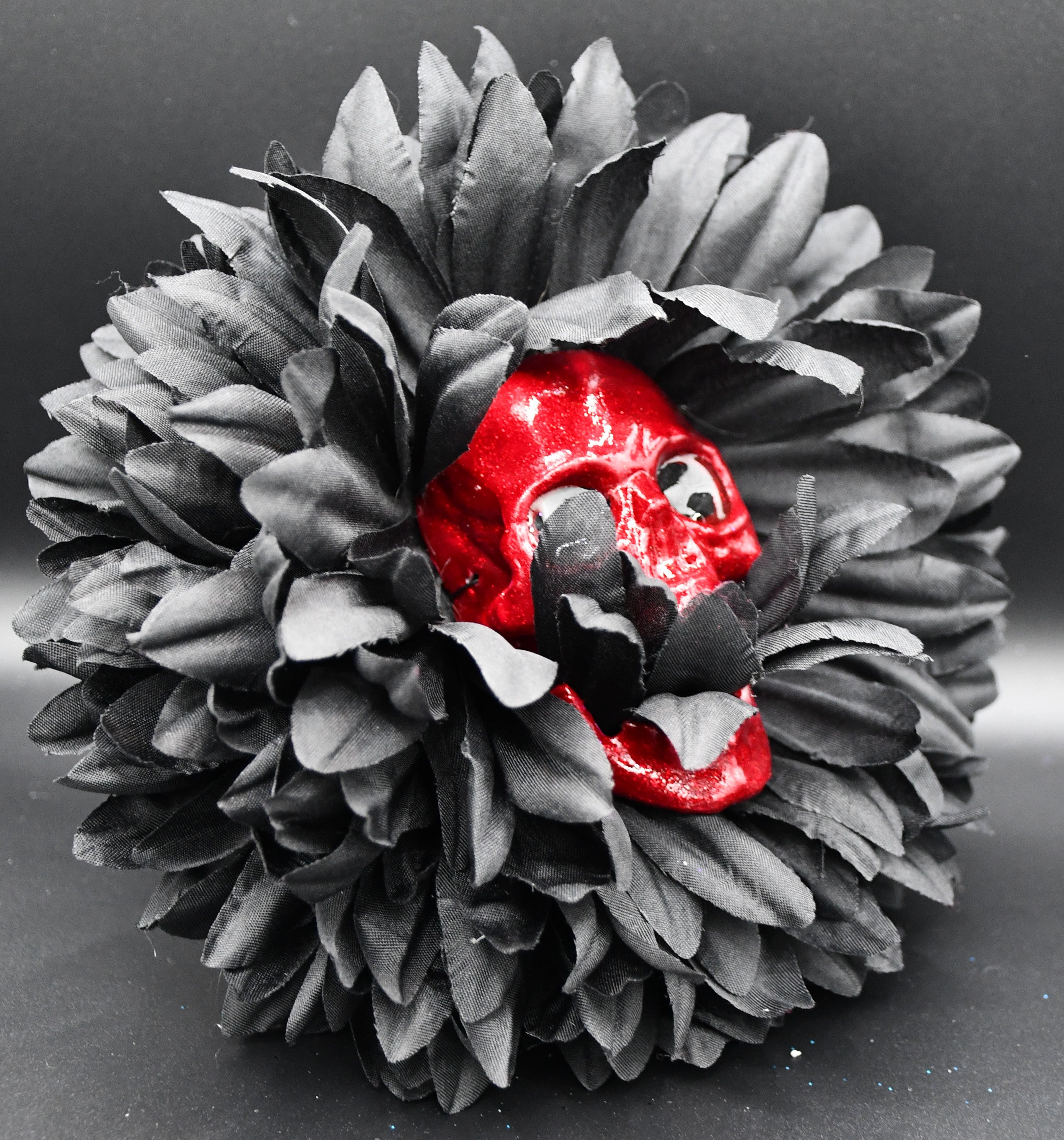Skull Eating Flower Brooch