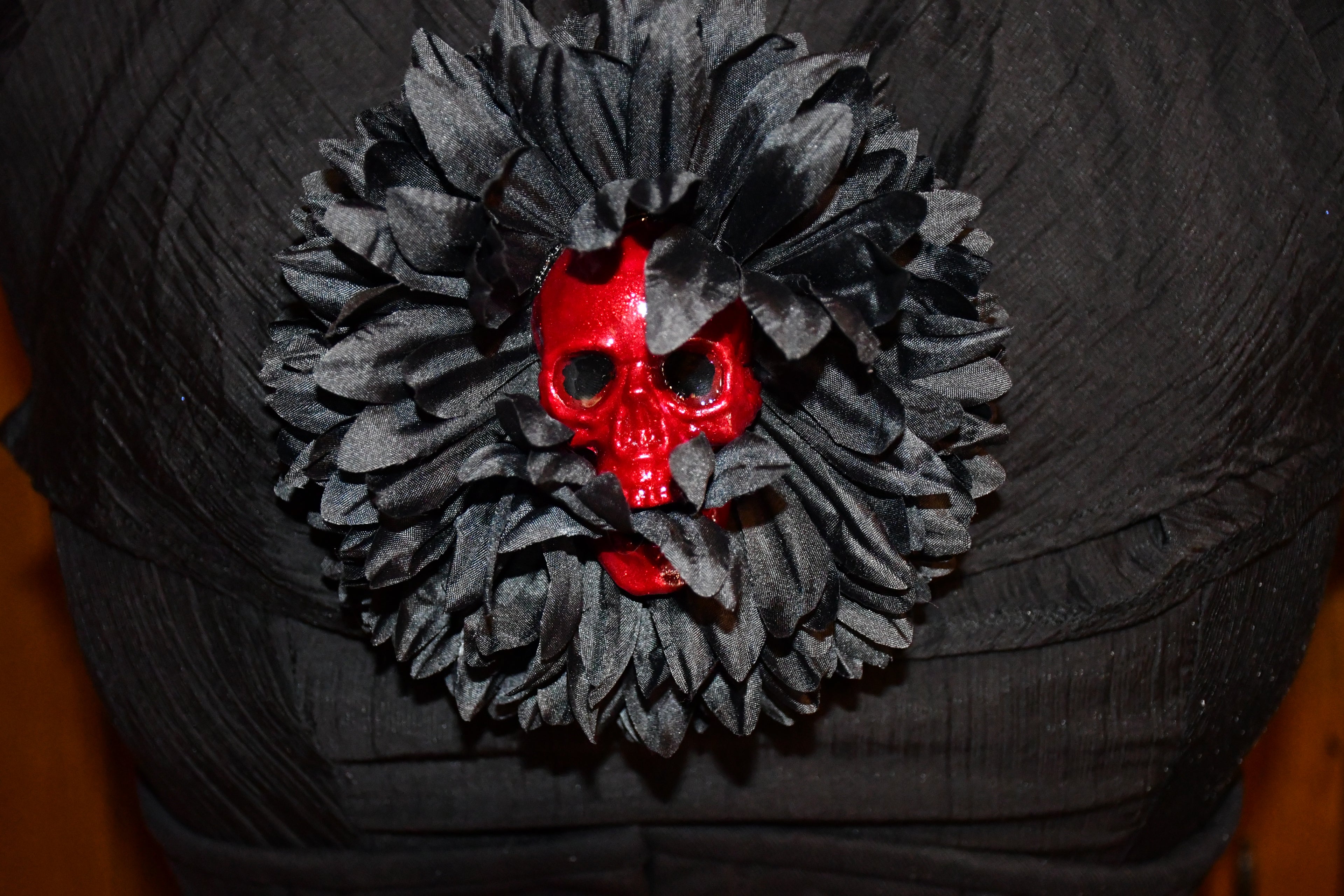 Skull Eating Flower Brooch
