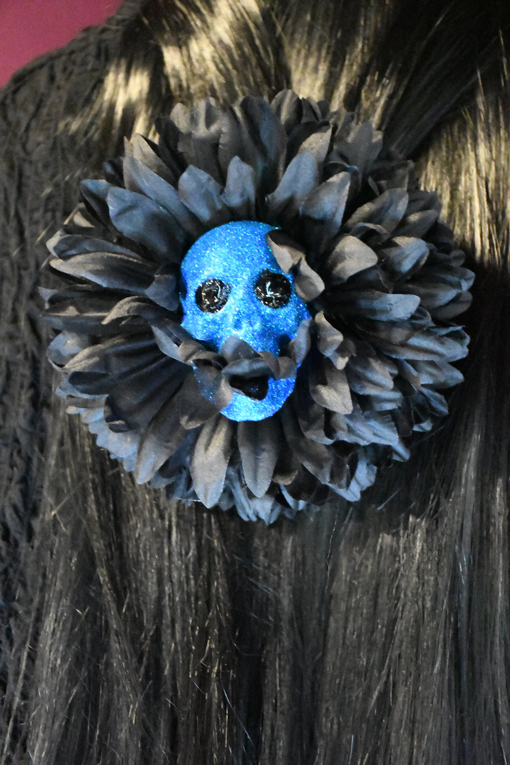 Skull Eating Flower Hair Clip