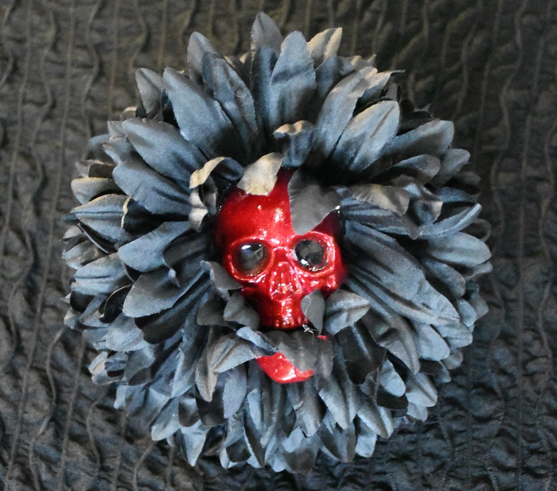 Skull Eating Flower Brooch